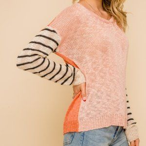 Color Block & Stripe Sweater